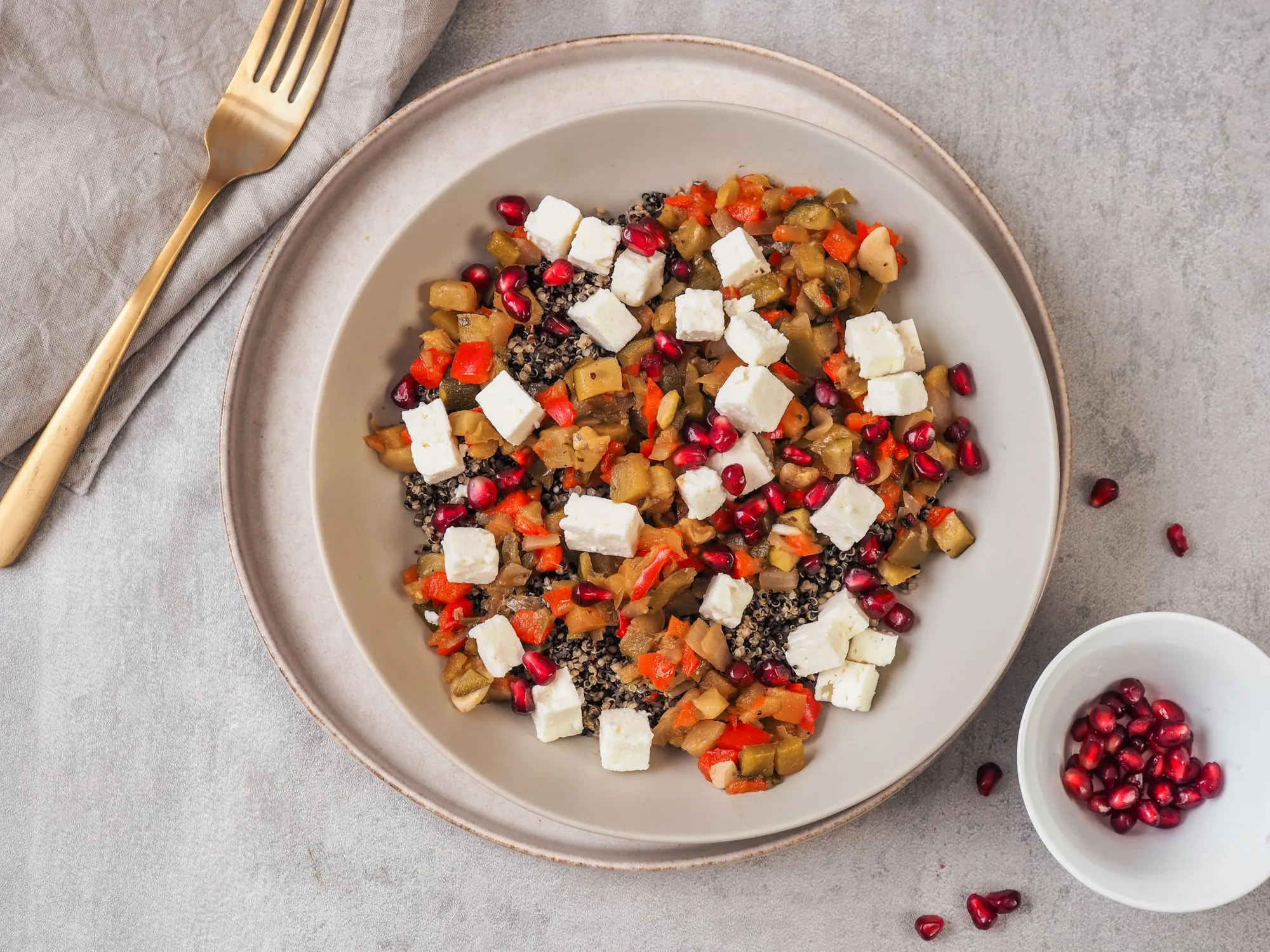 Ratatouille with feta and quinoa