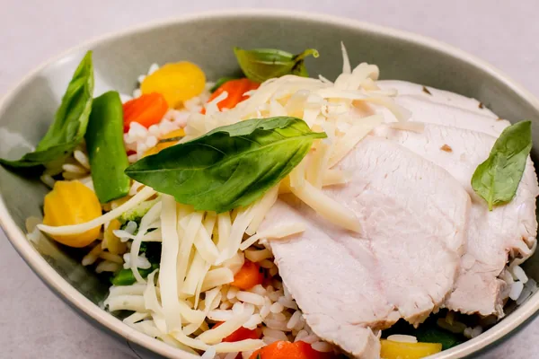 Risotto with turkey, vegetables and cheese, GENTLE DIET program